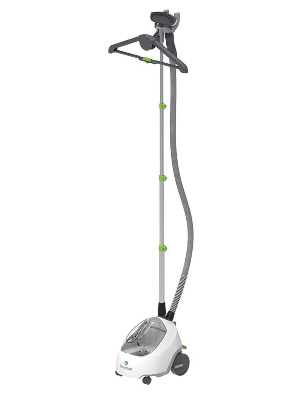Garment Steamer - White and Gray with Green Accents